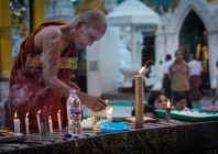 Monk at morning offering