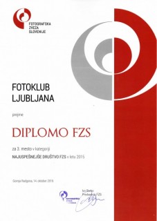 Fotoklub Ljubljana tretji med nauspešnejšimi slovenskimi klubi